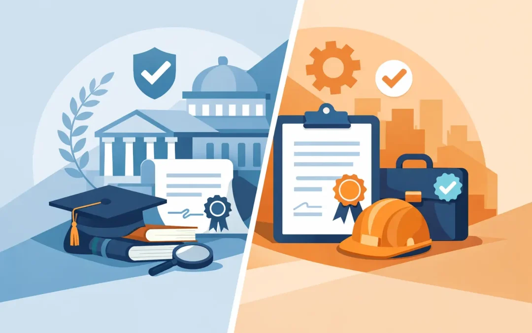 Acreditación institucional vs certificación laboral